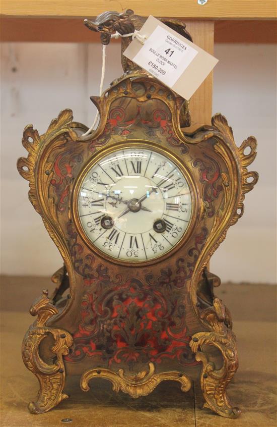 Boulle work mantel clock